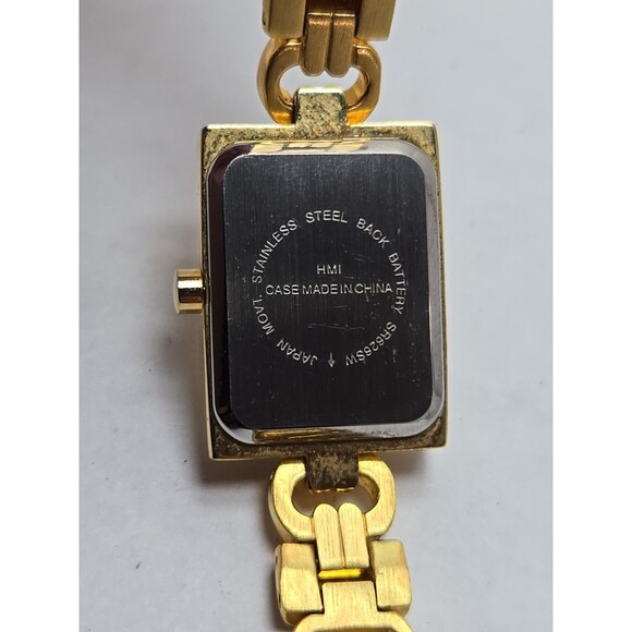 Holsted Gold Tone Tank Bracelet Watch New Battery Ladies Crystal Dress Classic - Picture 11 of 11